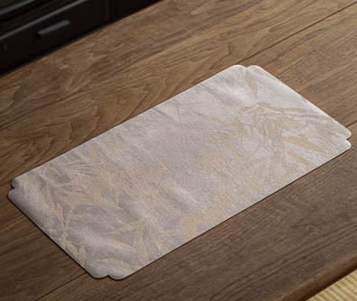 新款中式織錦防水茶桌幹泡席(黃竹)(尺寸:長50CM*寬28CM)