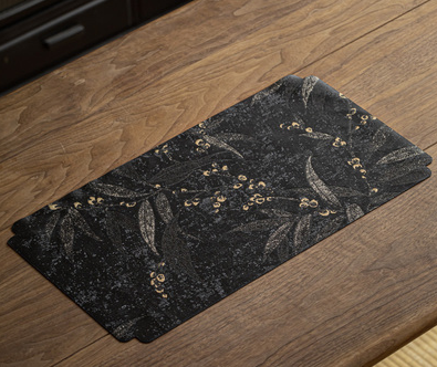 新款中式織錦防水茶桌幹泡席(黑竹)(尺寸:長50CM*寬28CM)