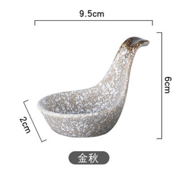 新款陶瓷碟【勺狀小碟-金秋】 