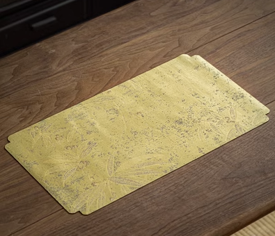 新款中式織錦防水茶桌幹泡席(雅黃山果)(尺寸:長50CM*寬28CM)
