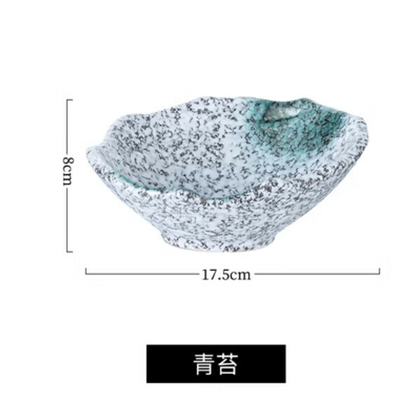 爆款陶瓷碗【不規則-青苔】 