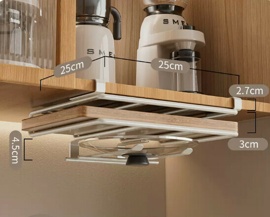 New kitchen hanging rack [white] chopping board rack + pot lid rack]
