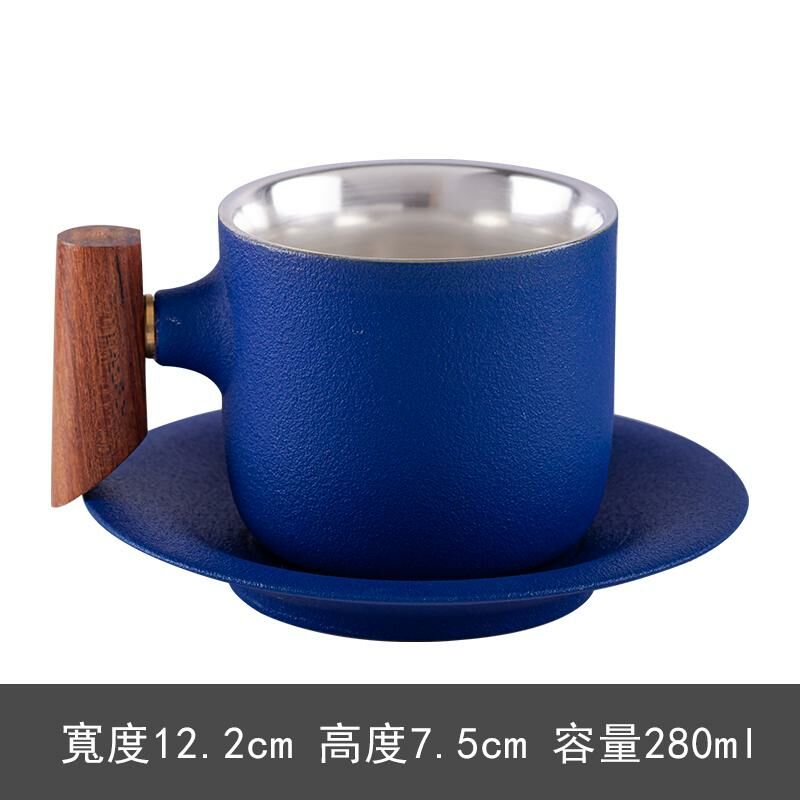 New high-end exquisite latte coffee cup (with tokeline blue coffee cup-A01-sterling silver liner)