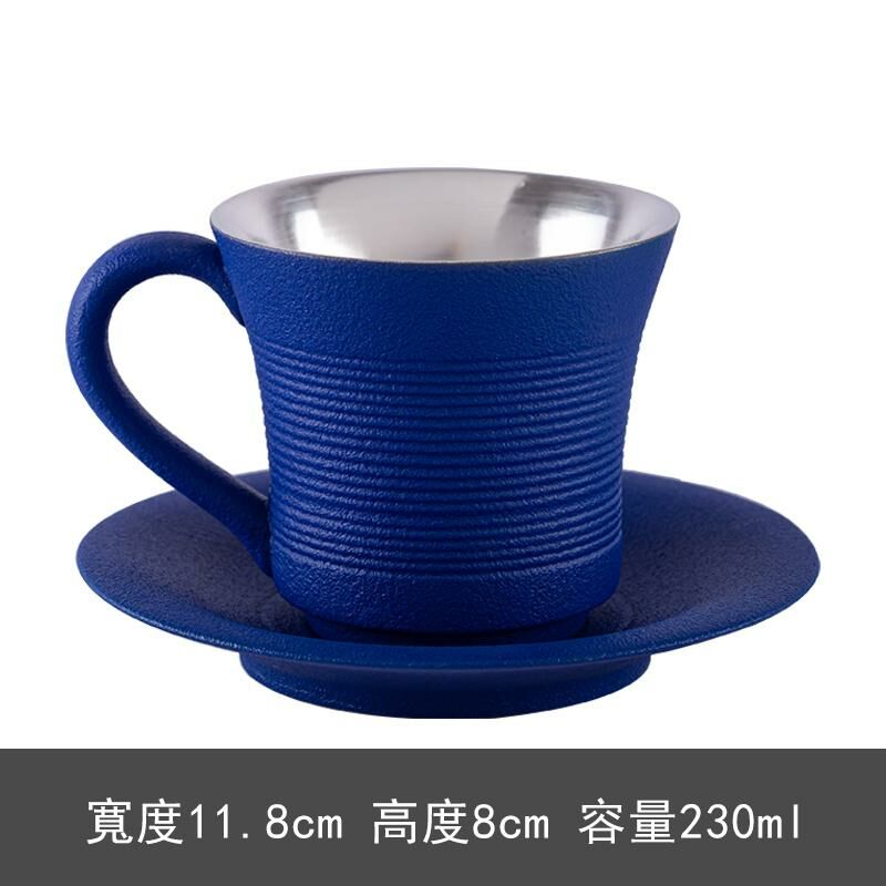 New high-end exquisite latte coffee cup (with tokeline blue coffee cup-A03-sterling silver liner)