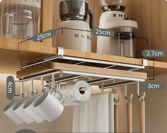 New kitchen hanging rack [original color] chopping board rack + pot lid rack + hook]