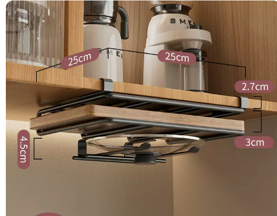 New kitchen hanging rack [black] chopping board rack + pot lid rack]