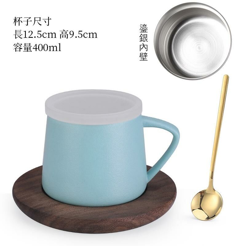 New high-end exquisite latte cup coffee cup (peacock blue coffee cup-(sterling silver liner))