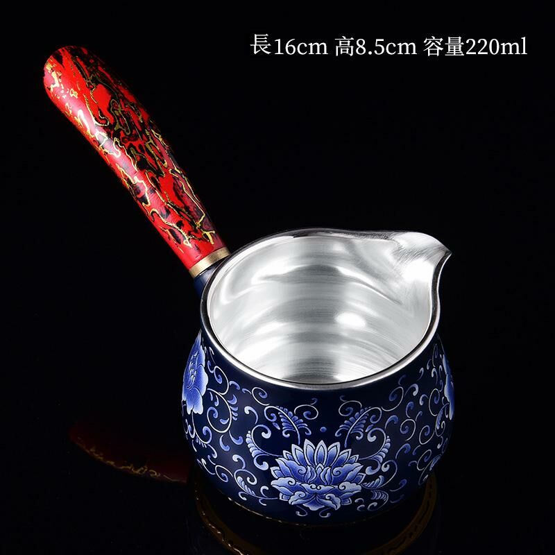 New high-end Japanese-style ceramic fair cup (06 enamel Lan Teng fair cup - red handle)