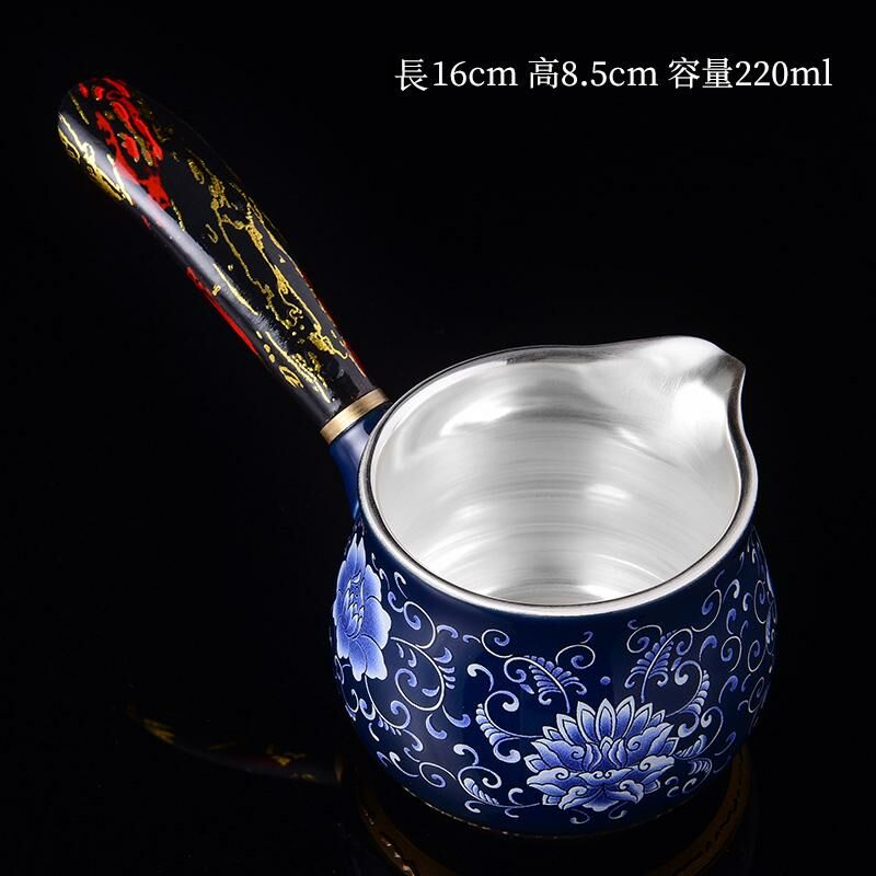 New high-end Japanese-style ceramic fair cup (07 enamel Lan Teng fair cup - black handle)