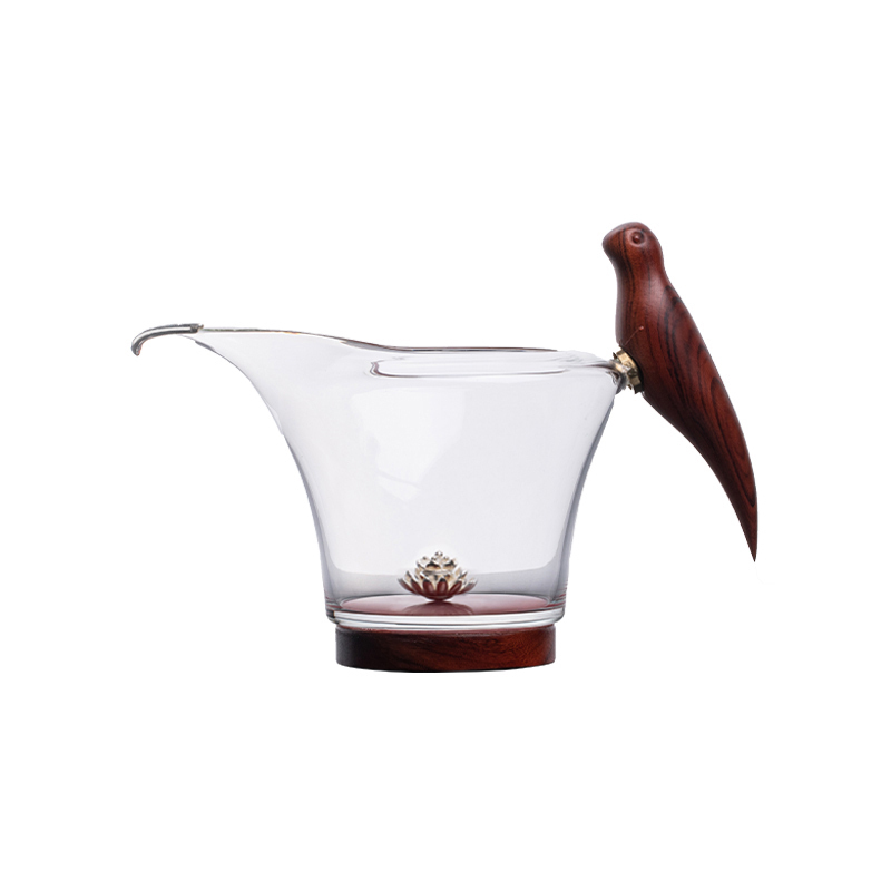 New high-end Japanese-style thickened glass fair (silver mouth A1 fair cup with anemone 250 ml)