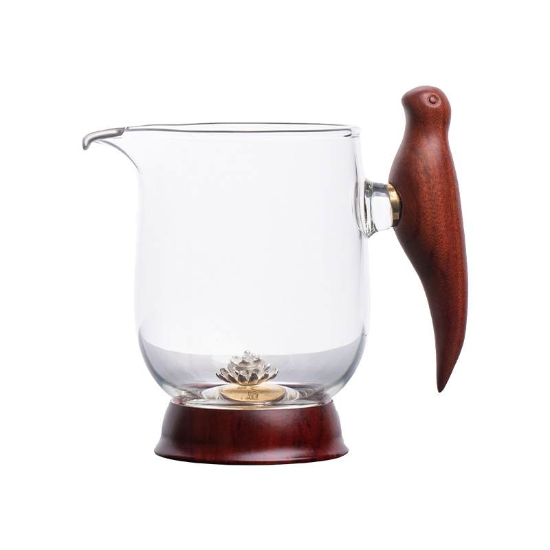 New high-end Japanese style thickened glass fair (silver mouth B2 fair cup with anemone 250ml)