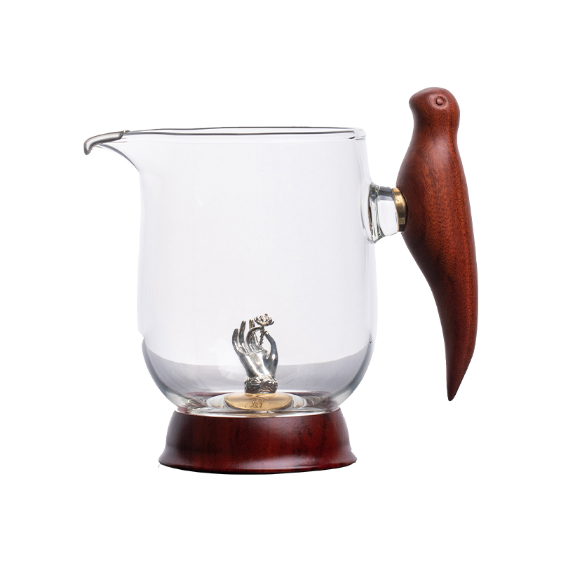 New high-end Japanese-style thickened glass fair (silver mouth B2 fair cup with silver bergamot 250 ml)