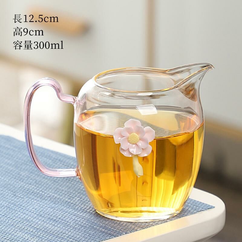 New high-end Japanese-style pinched glass fair cup (04 first sight of pink fair cup)
