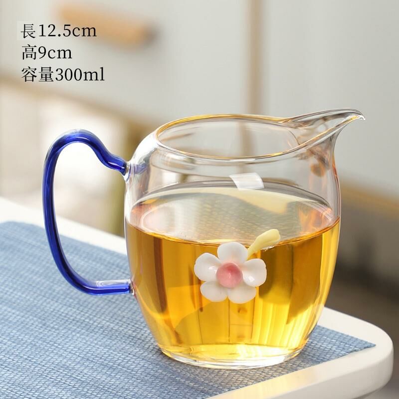 New high-end Japanese-style pinched glass fair (03 first sight of the blue fair cup)