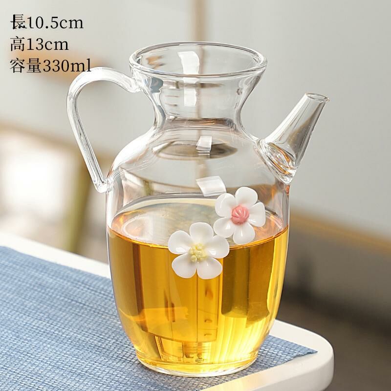 New high-end Japanese-style pinched glass fair cup (07 Alluring white fair cup)