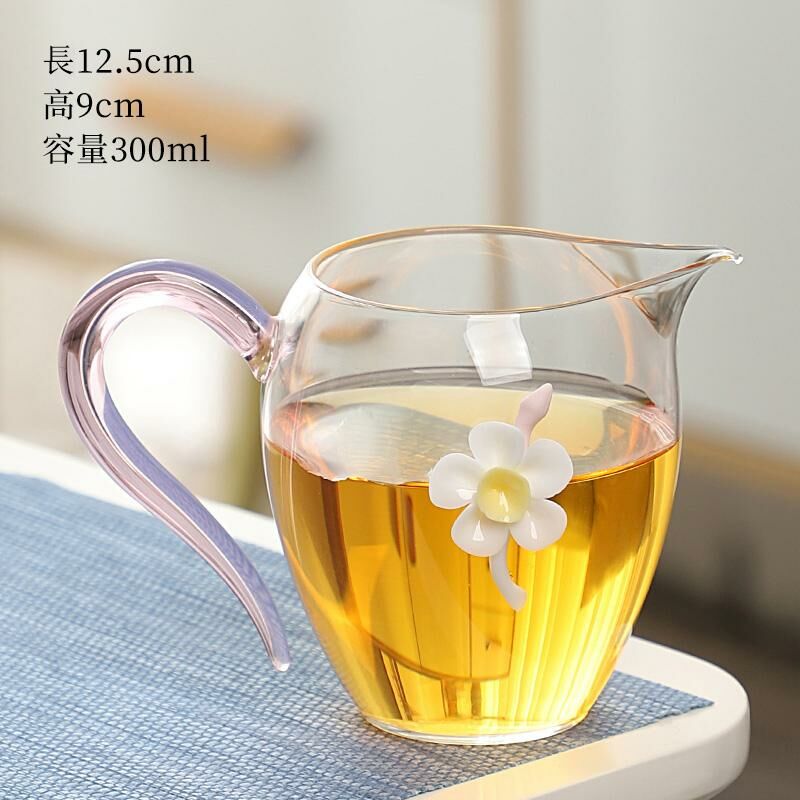 New high-end Japanese-style pinched glass fair cup (06 faded pink fair cup)