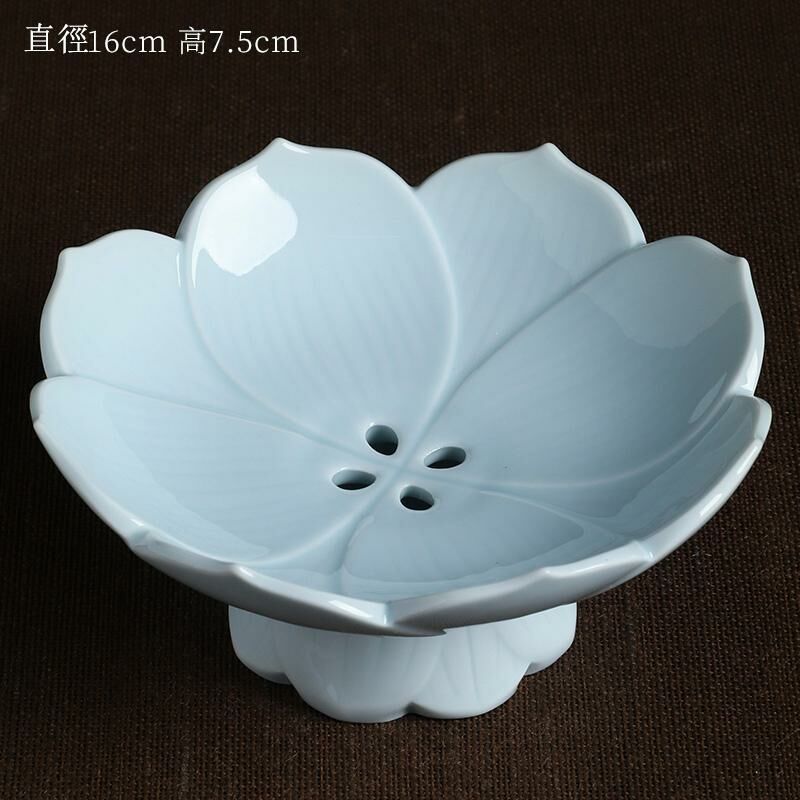新款高檔陶瓷果盤 點心盤貢盤(08青瓷蓮花果盤（分離式）)