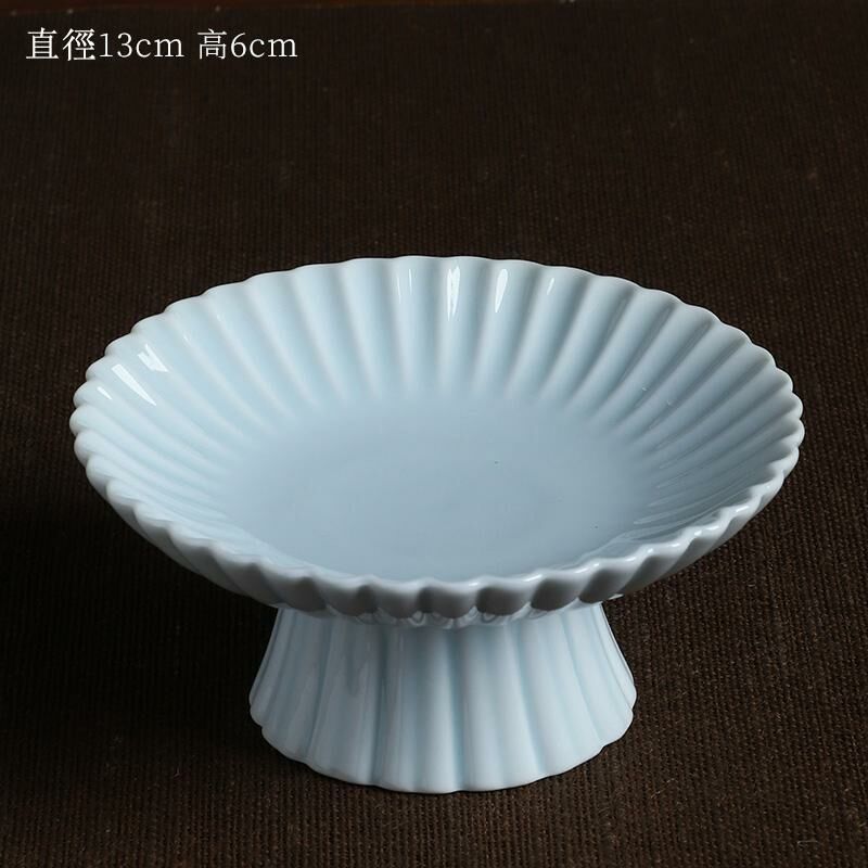 新款高檔陶瓷果盤 點心盤貢盤(04青瓷百花果盤（一體式）)