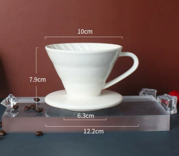 New ceramic hand brewed two-color coffee filter cup-V01 two-color filter cup-frost white