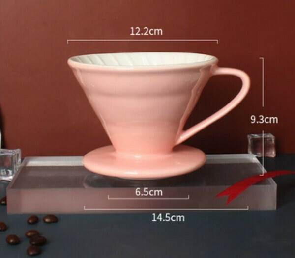 New ceramic hand brewed two-color coffee filter cup-V02 two-color filter cup, cherry blossom pink