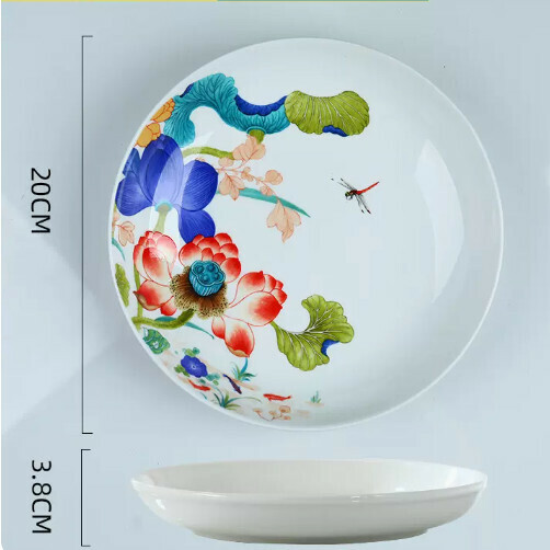 Popular ceramic Chinese plate (8-inch deep plate)