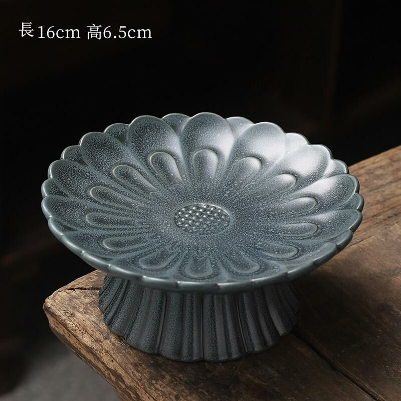 爆款中式茶室高腳盤 點心盤貢盤(窯變蓮花果盤-小號)