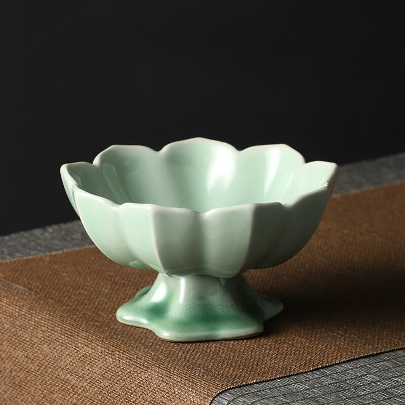 熱推中式茶室高腳盤 點心盤貢盤(蓮花果盤【青瓷小號】)