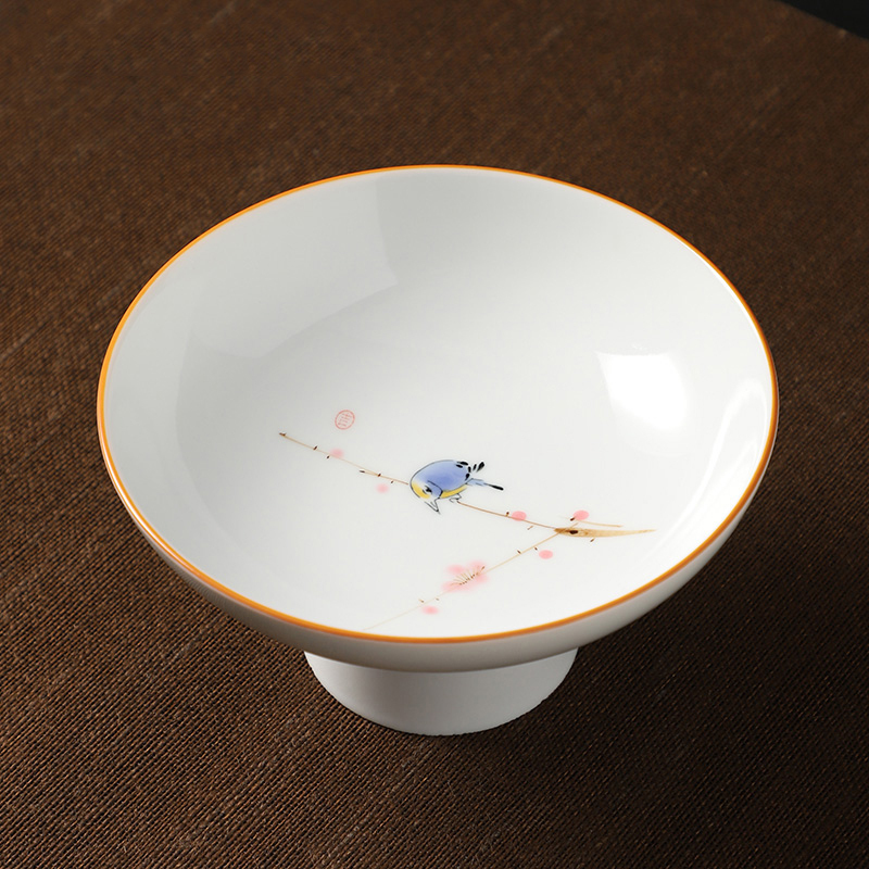 熱推中式茶室高腳盤 點心盤貢盤(手繪果盤-喜鵲)