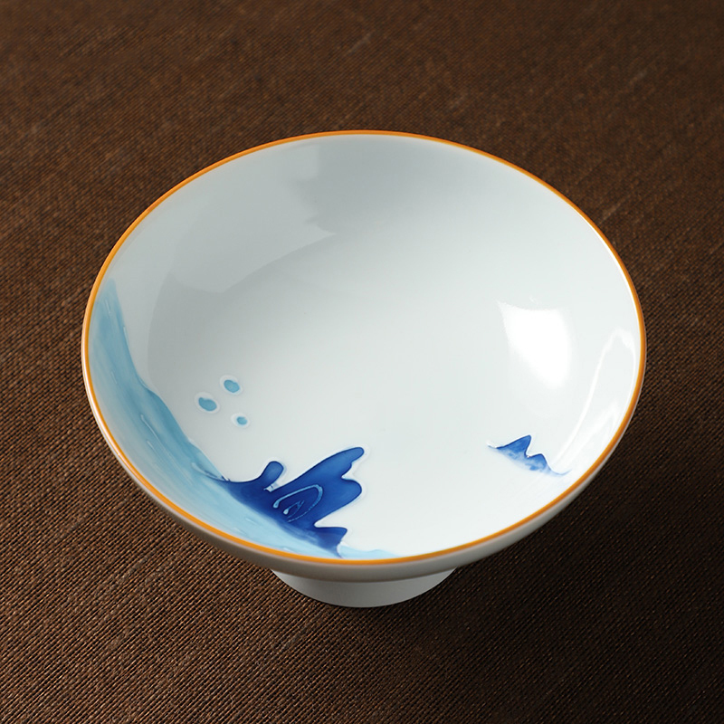 熱推中式茶室高腳盤 點心盤貢盤(手繪果盤-遠山)