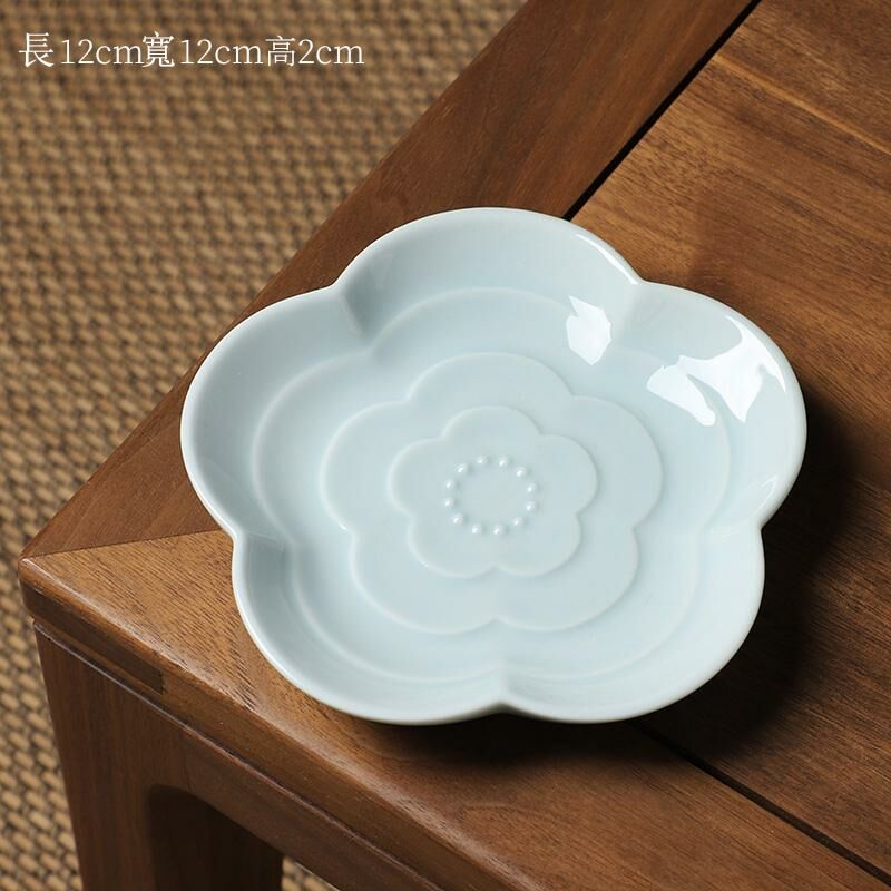 熱推中式茶室陶瓷果盤 點心盤果碟(花型青瓷果碟)