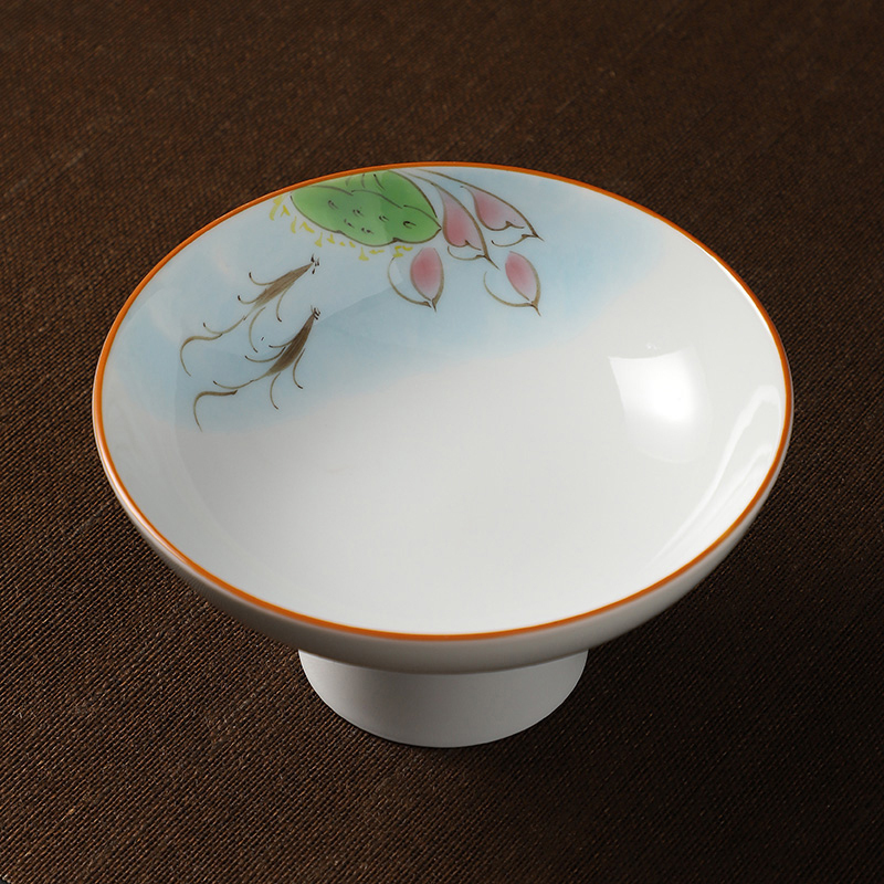 熱推中式茶室高腳盤 點心盤貢盤(手繪果盤-荷塘)