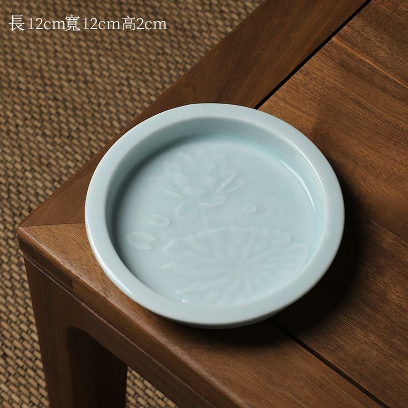 熱推中式茶室陶瓷果盤 點心盤果碟(圓形青瓷果碟)