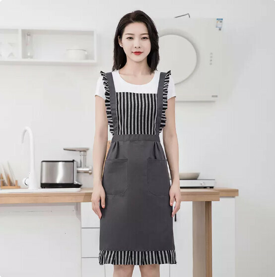 Hot recommended apron [J156 solid color skirt princess apron gray] [Specification: 67*98CM]