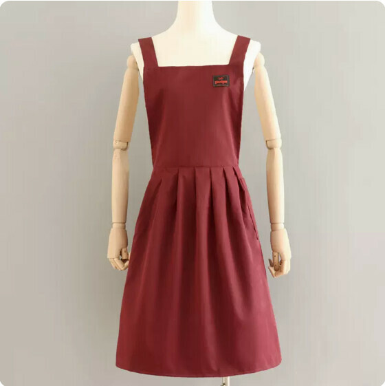Hot recommended apron [HL336 workwear high-end princess skirt burgundy] [Specification: 104*94CM]