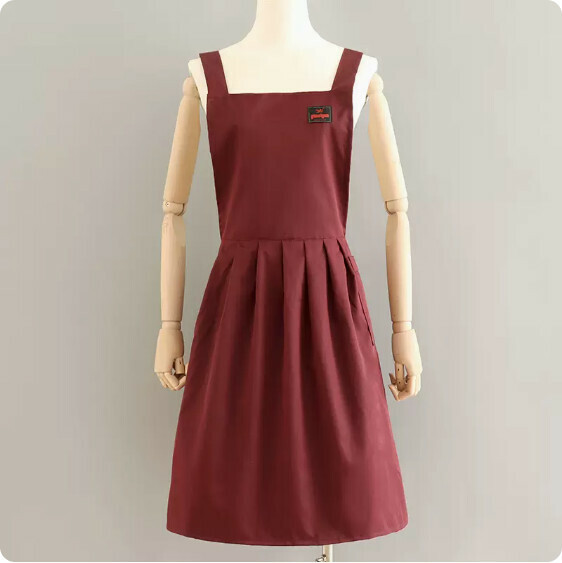 Hot recommended apron [HL336 work wear high-end princess skirt maroon] [Specification: 104*94CM]