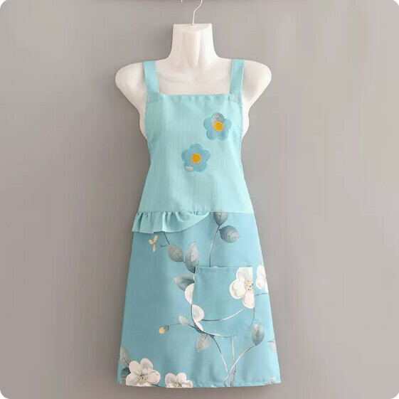Hotly recommended Western-style apron [canvas wavy waist strap narcissus green] [specification: 68*93CM]