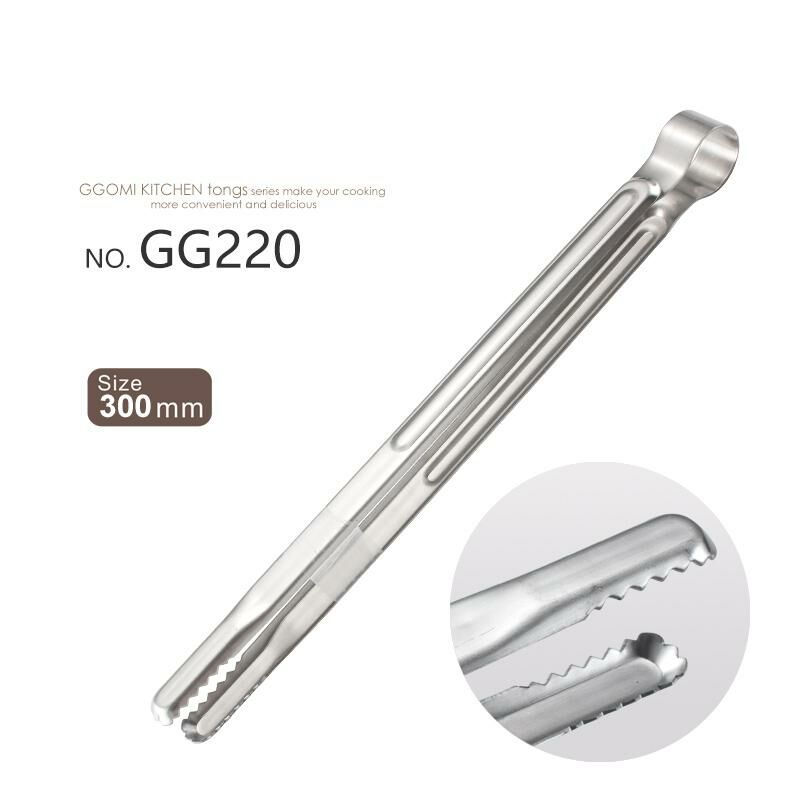 Hot push barbecue tongs (GG220-all stainless steel barbecue tongs 30cm)