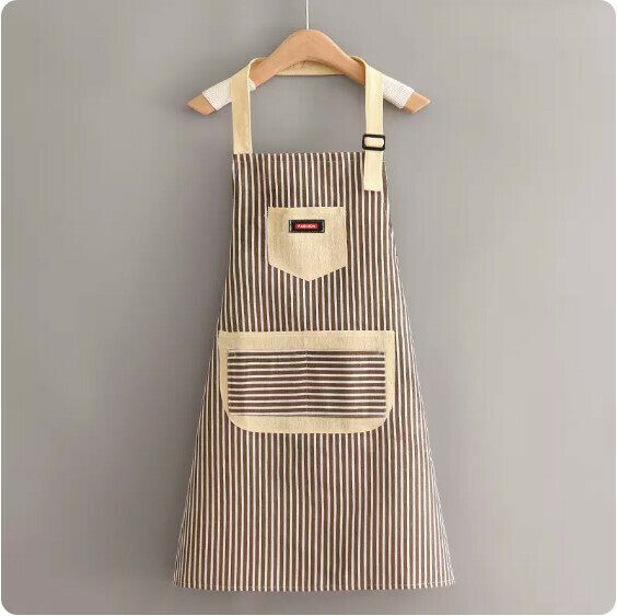 Hot recommendation of cute and breathable apron [SH88 multi-pocket cotton and linen halter neck strip] [Specification: 70*70CM]