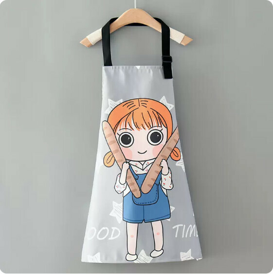 Hot recommendation of cute cartoon apron [hangerneck big girl gray] [Specification: 66*70CM]