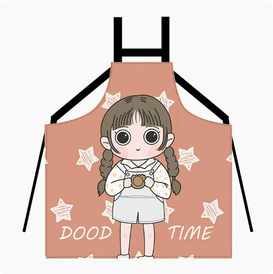 Hot recommendation of cute cartoon apron [strap big girl orange pink] [Specification: 66*70CM]