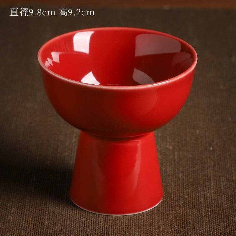 新款高檔陶瓷果盤 點心盤貢盤(22紅色宮闕果盤)