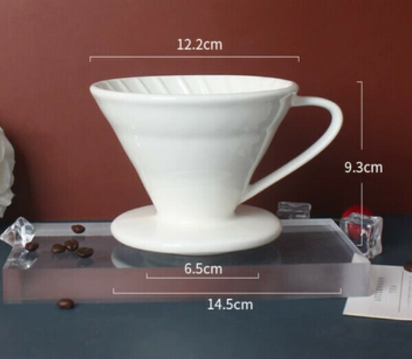 New ceramic hand brewed two-color coffee filter cup-V02 two-color filter cup, frost white