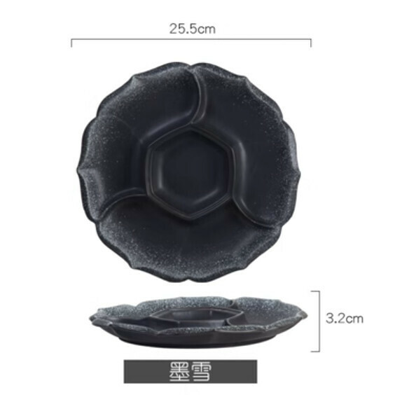 Hot selling ceramic plate [10-inch multi-grid platter-Mo Xue]