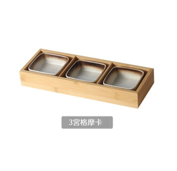 熱賣陶瓷碟【3宮格-摩卡】 