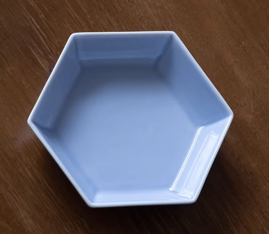 熱賣中式陶瓷六邊茶點盤(紫羅蘭)(尺寸:直徑13.8CM*邊長7CM*高3CM)