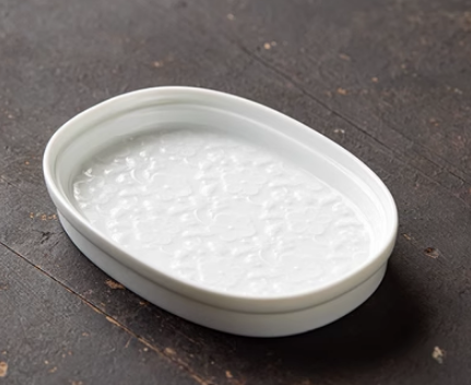 熱賣古風陶瓷橢圓形茶點盤(甜白)(尺寸:長13.7CM*寬9.4CM*高2.2CM)