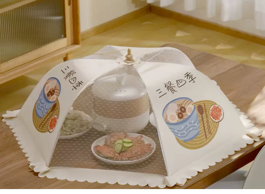 Hot-selling meal cover foldable anti-fly artifact household new dust cover umbrella summer (three meals plus season) (size: diagonal 80CM)