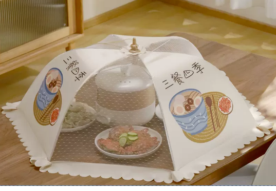Hot-selling meal cover foldable anti-fly artifact household new dust cover umbrella summer (three meals plus season) (size: diagonal 70CM)