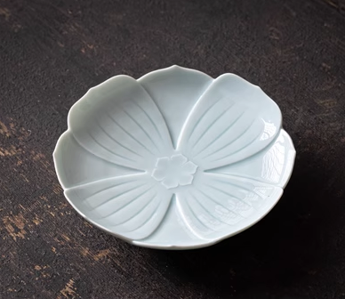 熱賣復古青蓮陶瓷茶點盤(粉青)(尺寸:長12.6CM*高2.5CM)