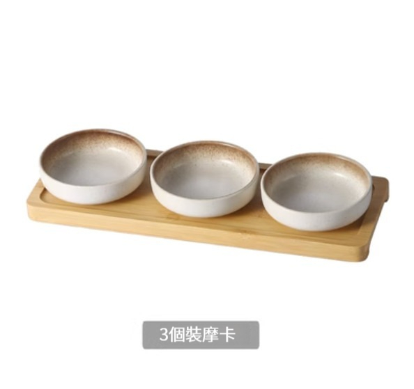 熱賣陶瓷餐具【小圓碟(3個裝)-摩卡帶託盤】 